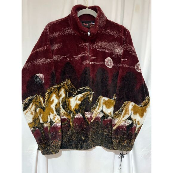 Vintage Mazmania Horse Fleece Jacket Medium - Picture 2 of 16